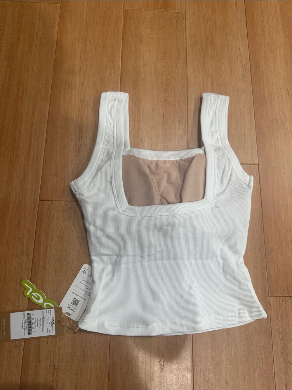 OGL White Ribbed Square-Neck Tank - Picture 4 of 4
